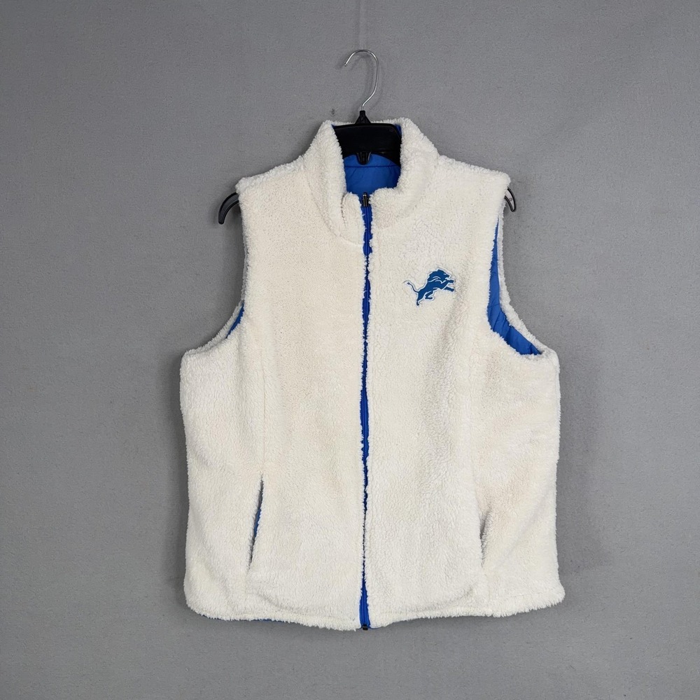 Detroit Lions Vest Womens Large Blue NFL Football Team Apparel Reversible - Picture 6 of 11